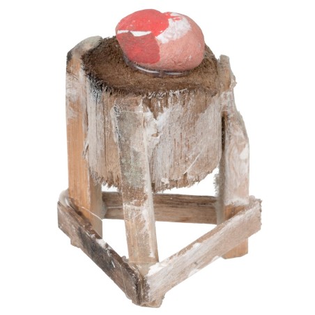 Wooden butcher block with meat cm 5.5h for Mondo nativity scene