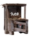 Banco con uova e gallina cm 8,5x5,5x10 h
