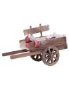 Carrito de madera con embutidos y carne para belén Mondo Presepi