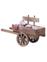 Carrito de madera con embutidos y carne para belén Mondo Presepi