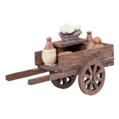Carretto in legno con bottiglie