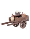 Carretto in legno con bottiglie