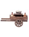 Carrito de madera con botellas para belén Mondo Presepi