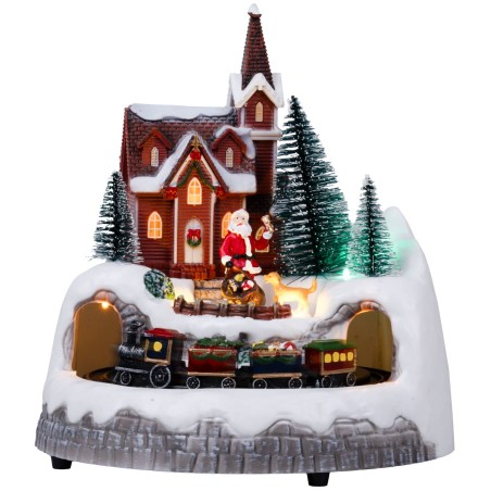 Carrusel de Navidad con tren en movimiento completo de luces y