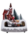 Village with moving train complete with lights and music