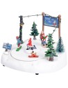 Ice rink with moving skiers complete with lights and music