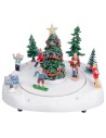 Pista de patinaje con árbol de Navidad completa con luz y música