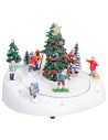 Pista de patinaje con árbol de Navidad completa con luz y música