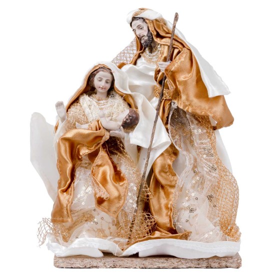 Natividad de resina con ropa de tela cm 15x20 h para