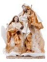 Natività in resina con vestiti in tessuto cm 15x20 h