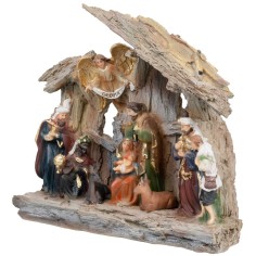Natività in blocco con personaggi e capanna per presepe Mondo 2