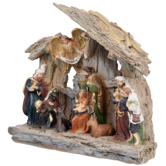 Nativity scene with figures and stable for Mondo nativity set