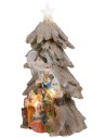 Nativity in block in the shape of a Christmas tree with a