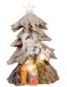 Nativity in block in the shape of a Christmas tree with a