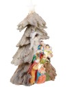 Nativity in block in the shape of a Christmas tree with a