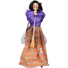 Befana con luci e suoni 70 cm per presepe Mondo Presepi