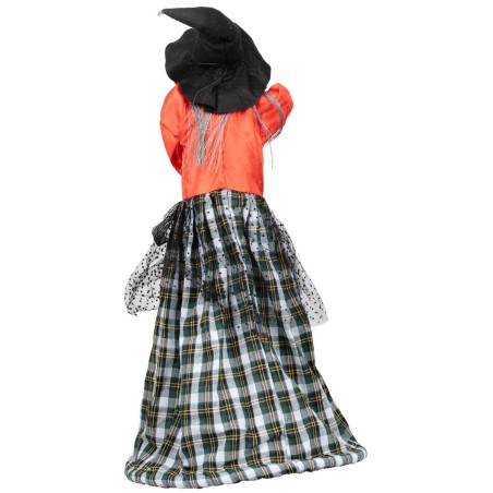 Befana con luci e suoni rossa e verde 70 cm per presepe Mondo