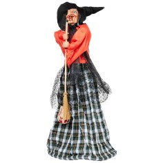 Befana with lights and sounds red and green 70 cm for Mondo nativity scene 2