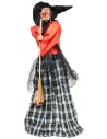 Befana con luci e suoni rossa e verde 70 cm per presepe Mondo