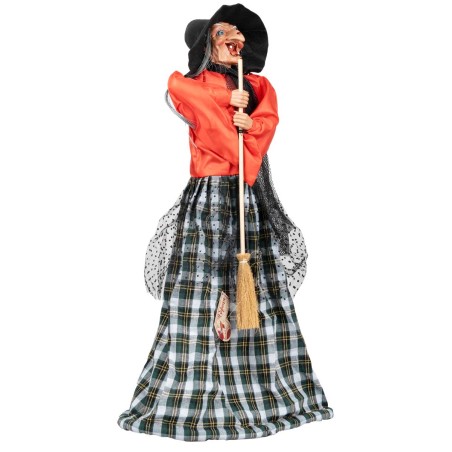 Befana con luces y sonidos roja y verde 70 cm para belén Mundo