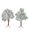 Set 2 alberi innevati con base 15 cm per presepe Mondo Presepi