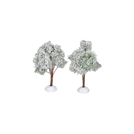 Set 2 alberi innevati con base 15 cm per presepe Mondo Presepi