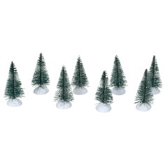 Set 8 mini pini effetto neve per presepe Mondo Presepi