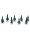 Set 8 mini pini effetto neve