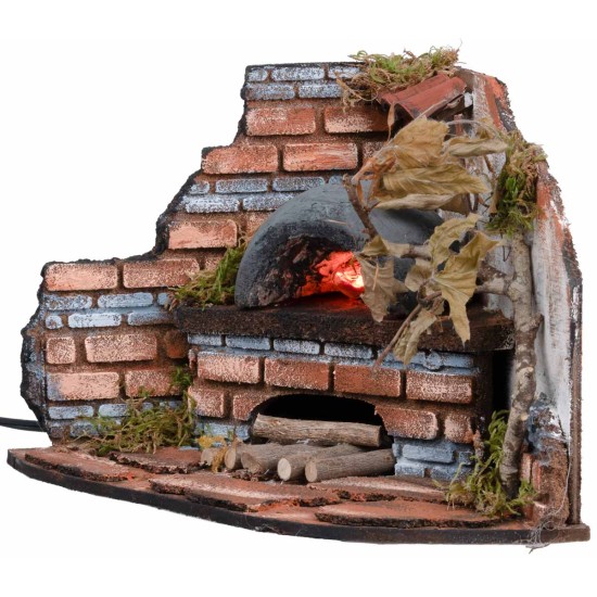 Horno de esquina para panadero con luz efecto fuego cm