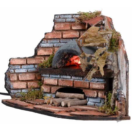 Horno de esquina para panadero con luz efecto fuego cm