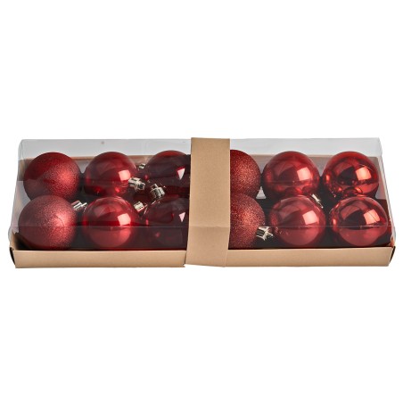 Set de 12 bolitas rojas ø 6 cm para árbol de Navidad