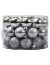 Round box with handle 42 assorted silver balls ø 5 cm