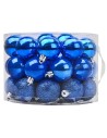 Round box with handle 42 assorted blue balls ø 5 cm