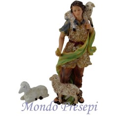 Pastore in resina con pecora cm 30 Mondo Presepi