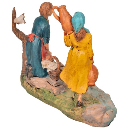 Mujer con ánfora y lavandera con base serie 10 cm en PVC para