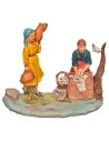 Woman with amphora and washerwoman with base 10 cm series in PVC