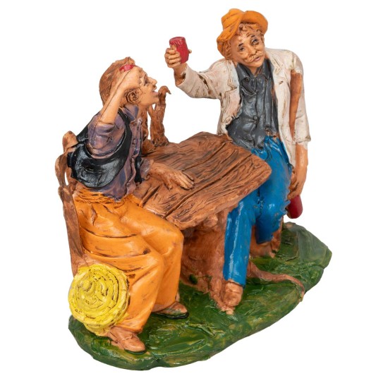 Ubriaconi con base serie 10 cm in Pvc per presepe Mondo Presepi