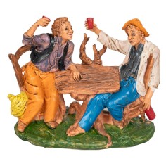 Drunkards with 10 cm base in PVC for Mondo Presepi nativity scene