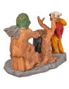Castagnaro con bambino con base serie 10 cm in Pvc per presepe