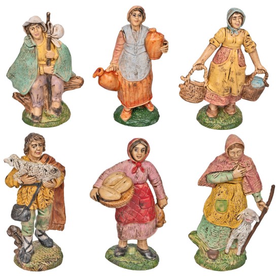 Set 6 statuine assortite 10 cm in pvc