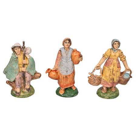 Set 6 figure assortite con base in Pvc per presepe Mondo Presepi