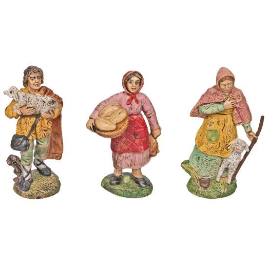 Set 6 figure assortite con base in Pvc per presepe Mondo Presepi
