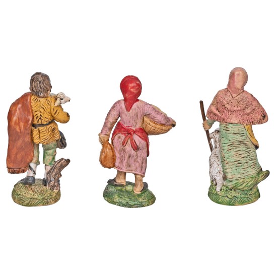 Set 6 figure assortite con base in Pvc per presepe Mondo Presepi