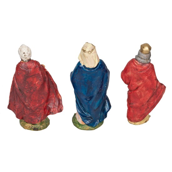 Set of 3 Wise Men series 12 cm in PVC for Nativity Scene Mondo Presepi