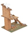 Pollaio a due livelli con scala e anatre cm 10.5x7.5x13 h