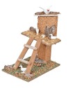 Pollaio a due livelli con scala e anatre cm 10.5x7.5x13 h