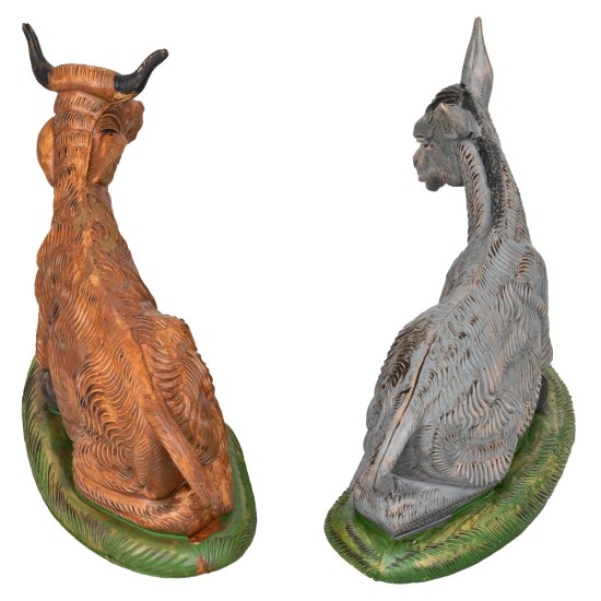 Set ox and donkey seated series 18 cm for nativity scene Mondo Presepi