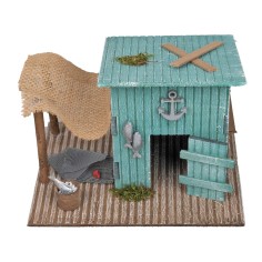 Fisherman's hut cm 19x15x14 for nativity scene Mondo Presepi