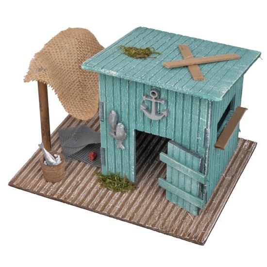Fisherman's hut cm 19x15x14 for nativity scene Mondo Presepi