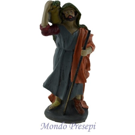 Cm 15 Uomo con sacco a spalla Mondo Presepi